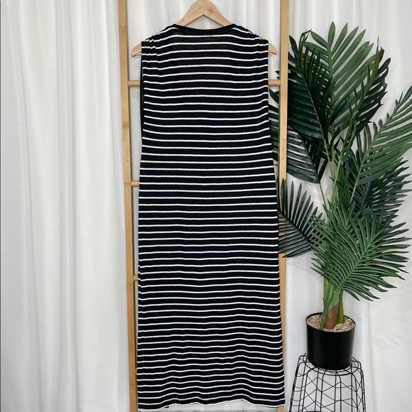SOLD Country Road Navy Washed Striped Linen Tank Dress - Picture 3 of 9